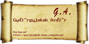 Györgyjakab Azár névjegykártya